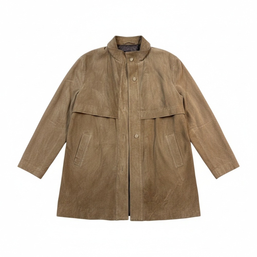 Womens Brown Textured Suede Belted Trench Coat Classic‎ Casual Outerwear